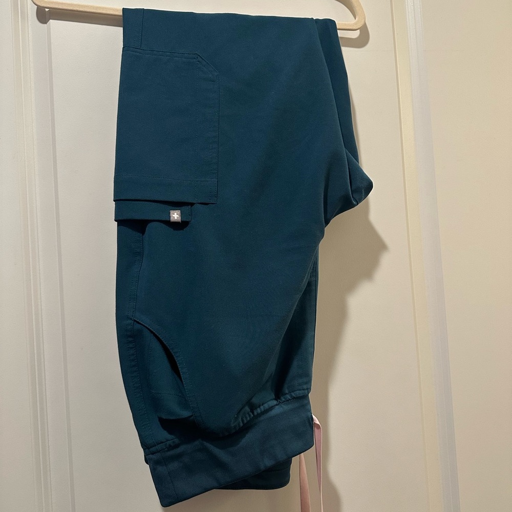 FIGS CARIBBEAN BLUE HIGH WAISTED YOLA • SZ L